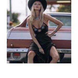 Chasing unicorn embroidered maxi dress